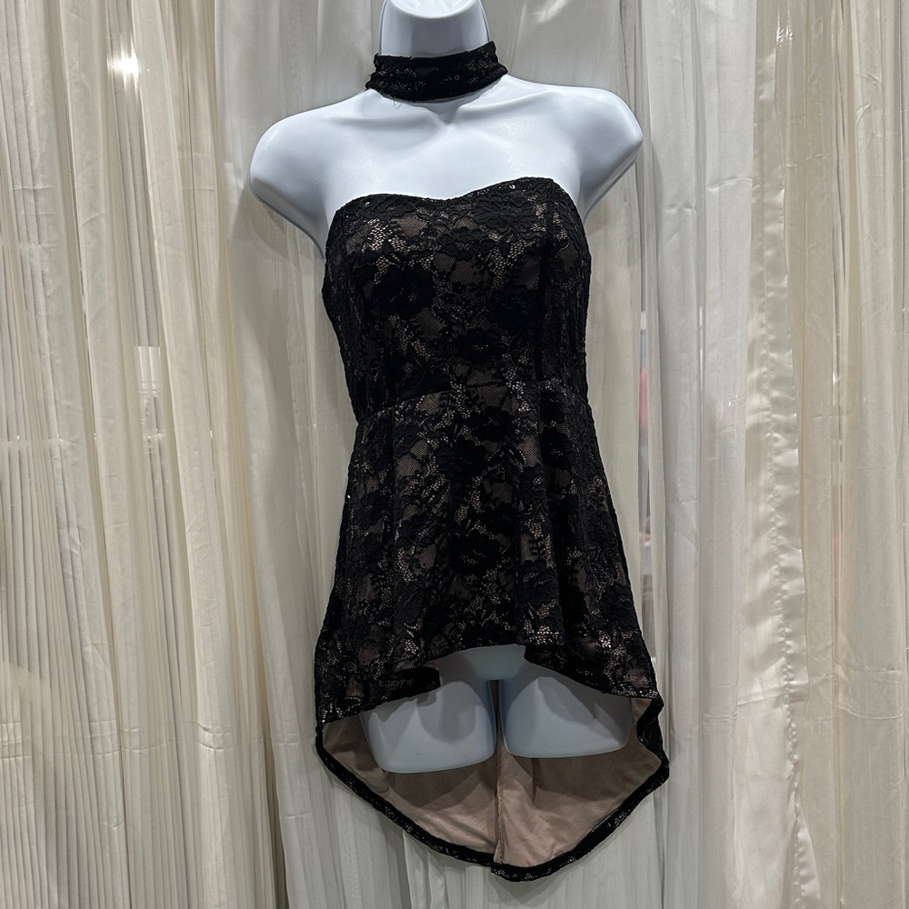 #272 VENUS Black Lace Backless Dress